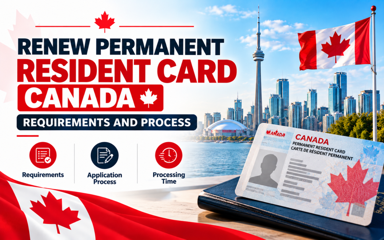 Permanent resident preparing documents to renew a Canadian PR card